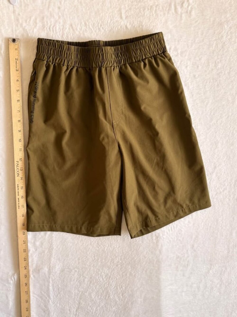 💚 Olive Green Grand Running Club Athletic Shorts – Men’s Medium
